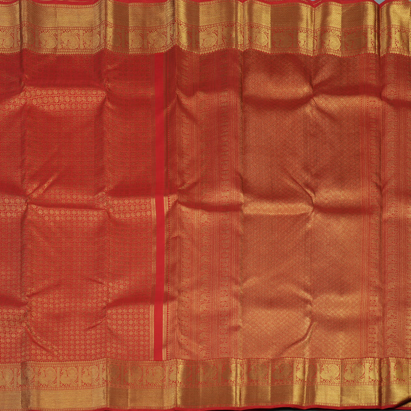 Hayagrivas Handloom Red Kanjivaram Silk Saree KBE566F1-1