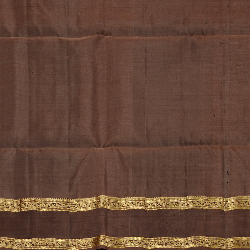 Hayagrivas Olive Green Handloom Soft Silk Saree with Chocolate Brown Border KBE56D9-1