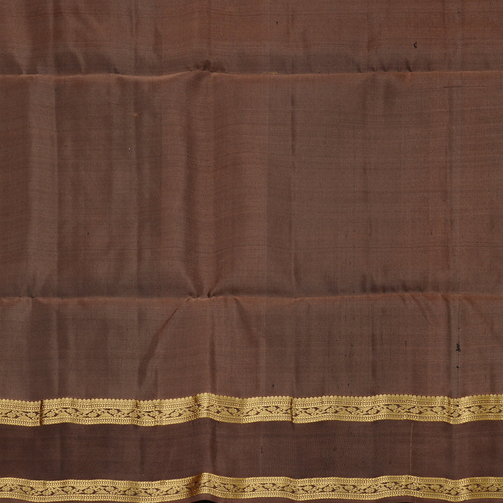 Hayagrivas Olive Green Handloom Soft Silk Saree with Chocolate Brown Border KBE56D9-1
