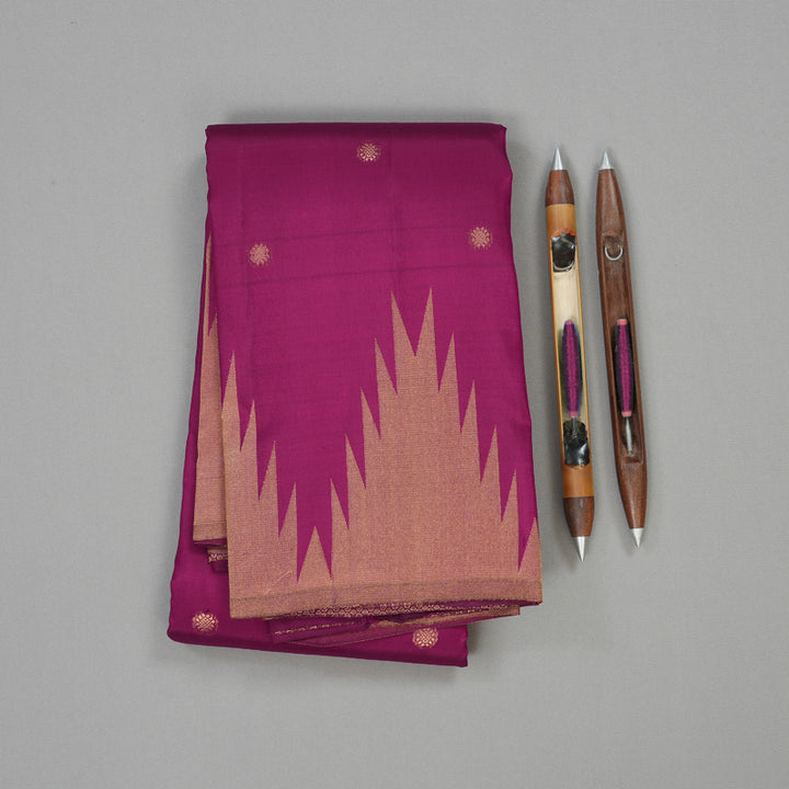 Hayagrivas Handloom Pure Kanjivaram Silk Saree in Luxurious Dark Purple KBE570F8-2