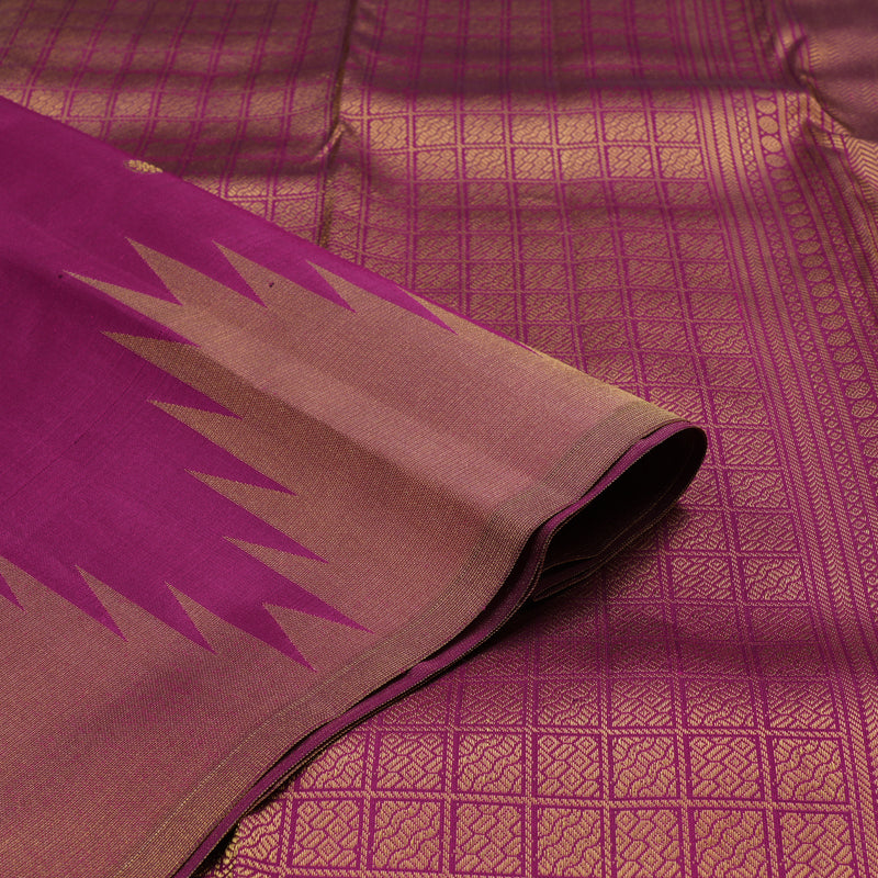 Hayagrivas Handloom Pure Kanjivaram Silk Saree in Luxurious Dark Purple KBE570F8-2
