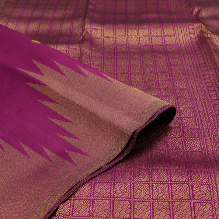 Hayagrivas Handloom Pure Kanjivaram Silk Saree in Luxurious Dark Purple KBE570F8-2