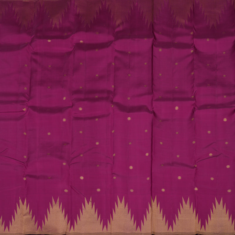 Hayagrivas Handloom Pure Kanjivaram Silk Saree in Luxurious Dark Purple KBE570F8-2