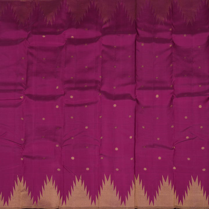 Hayagrivas Handloom Pure Kanjivaram Silk Saree in Luxurious Dark Purple KBE570F8-2