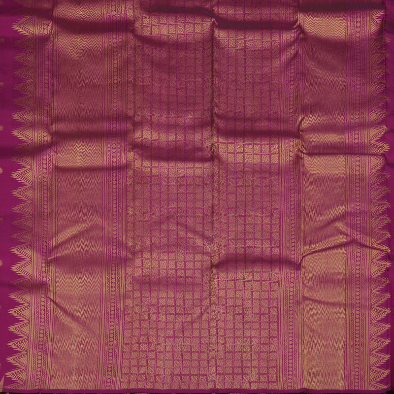 Hayagrivas Handloom Pure Kanjivaram Silk Saree in Luxurious Dark Purple KBE570F8-2