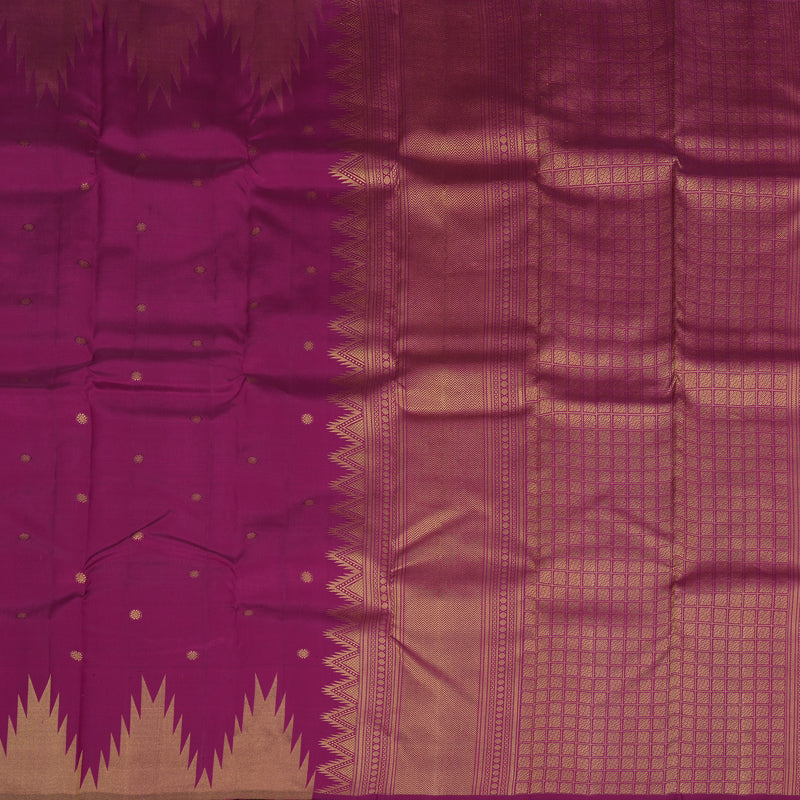 Hayagrivas Handloom Pure Kanjivaram Silk Saree in Luxurious Dark Purple KBE570F8-2