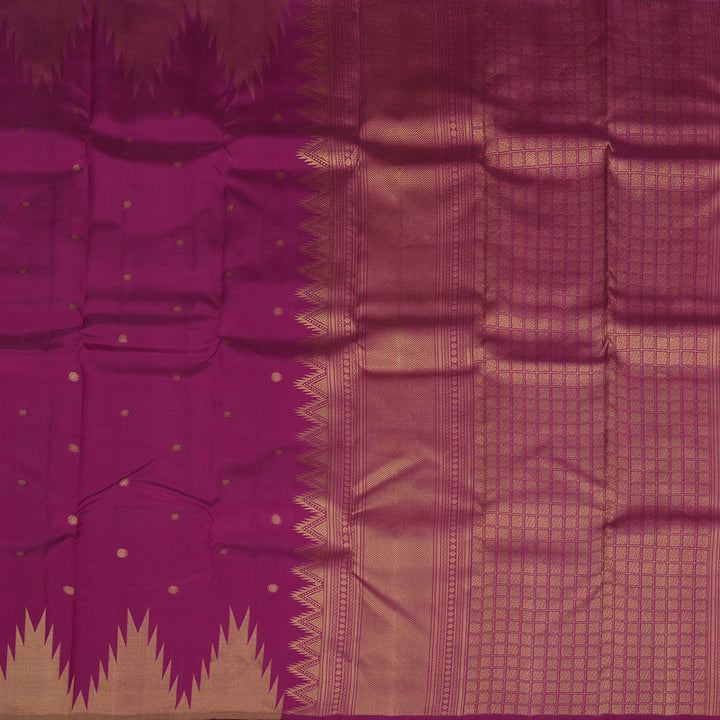Hayagrivas Handloom Pure Kanjivaram Silk Saree in Luxurious Dark Purple KBE570F8-2