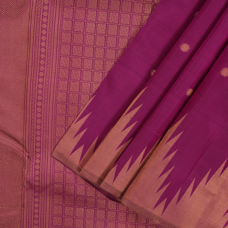 Hayagrivas Handloom Pure Kanjivaram Silk Saree in Luxurious Dark Purple KBE570F8-2