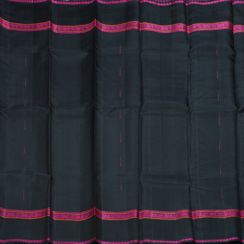 Hayagrivas Handloom Black Kanjivaram Silk Saree KBE576F14-1