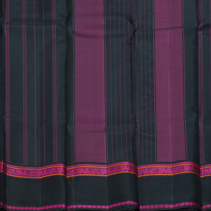 Hayagrivas Handloom Black Kanjivaram Silk Saree KBE576F14-1