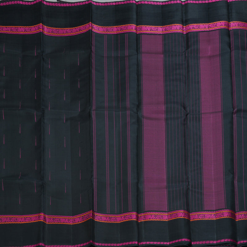 Hayagrivas Handloom Black Kanjivaram Silk Saree KBE576F14-1