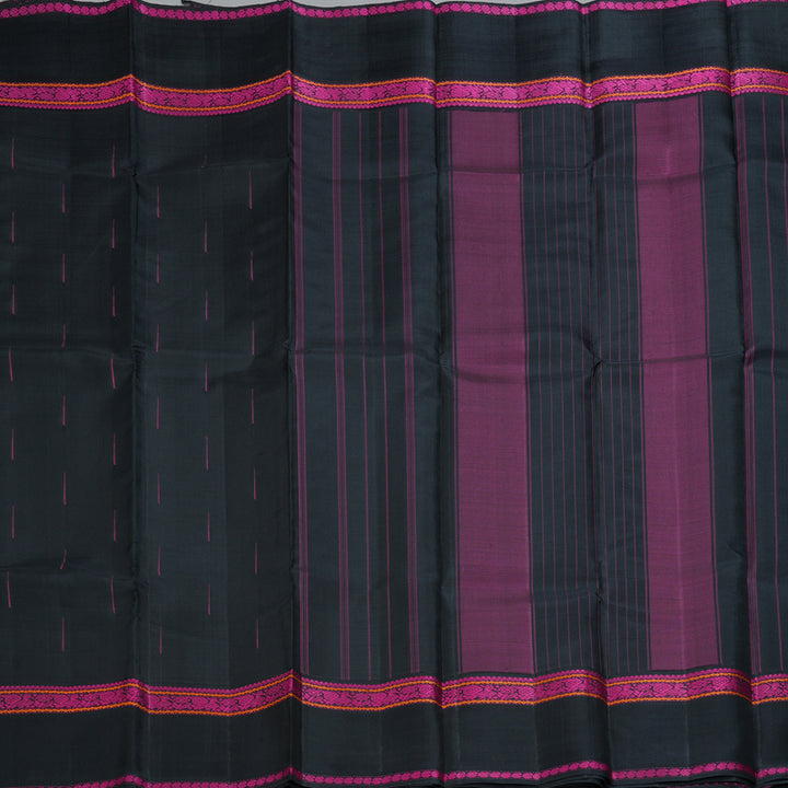 Hayagrivas Handloom Black Kanjivaram Silk Saree KBE576F14-1