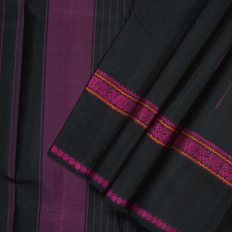 Hayagrivas Handloom Black Kanjivaram Silk Saree KBE576F14-1