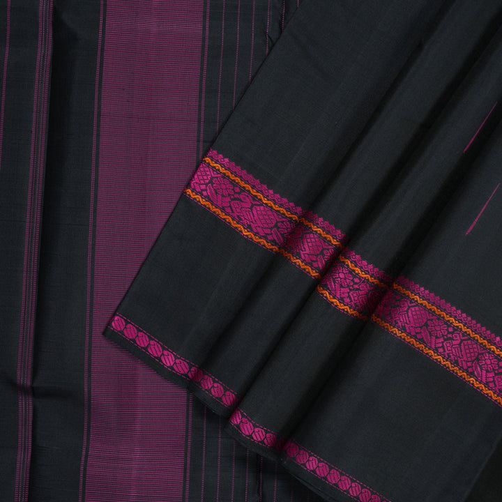 Hayagrivas Handloom Black Kanjivaram Silk Saree KBE576F14-1