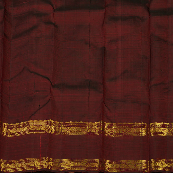 Hayagrivas Handloom Araku Maroon Kanjivaram Silk Saree KBE576F15-1