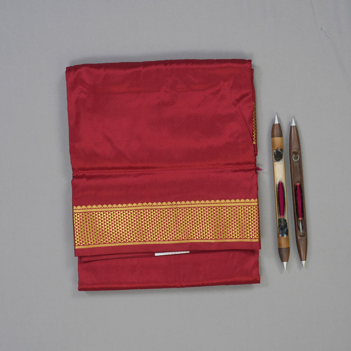 Hayagrivas Handloom Red Ten Yards Silk Madisar KBE577F2-6