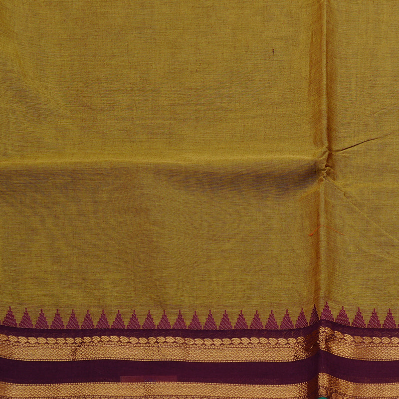 Hayagrivas Handloom Pure Cotton Saree in Earthy Mustard Yellow KBE57D1-13