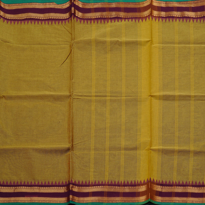 Hayagrivas Handloom Pure Cotton Saree in Earthy Mustard Yellow KBE57D1-13