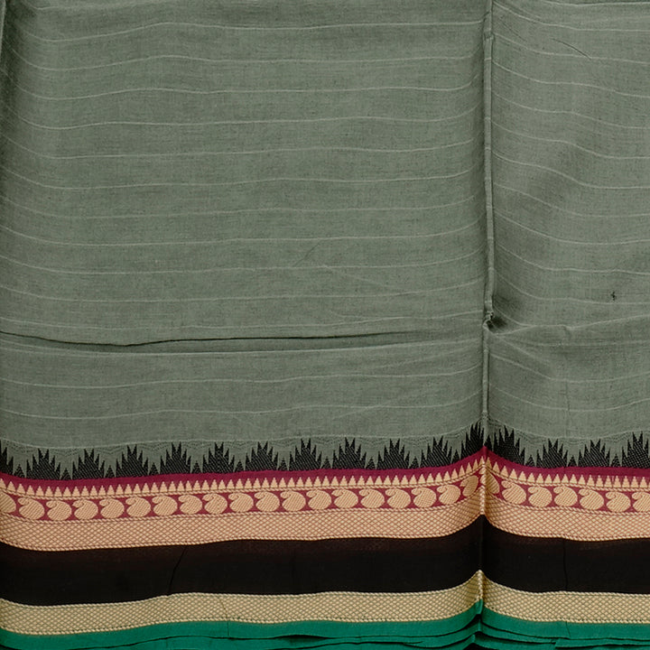 Hayagrivas Handloom Pure Cotton Saree in Mellow Grey KBE57D1-16
