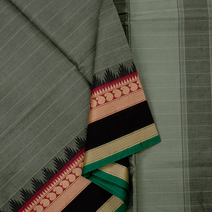 Hayagrivas Handloom Pure Cotton Saree in Mellow Grey KBE57D1-16