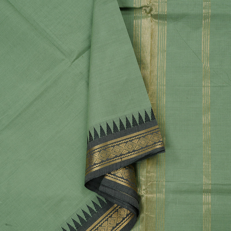Hayagrivas Handloom Pure Cotton Saree in Serene Light Pastel Green KBE57D1-19