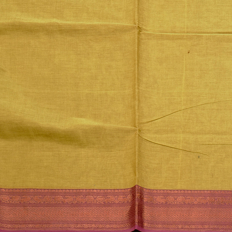 Hayagrivas Handloom Pure Cotton Saree in Graceful Mustard Yellow KBE57D1-22