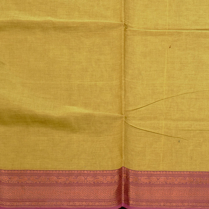 Hayagrivas Handloom Pure Cotton Saree in Graceful Mustard Yellow KBE57D1-22