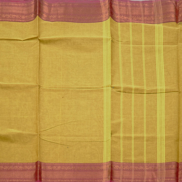 Hayagrivas Handloom Pure Cotton Saree in Graceful Mustard Yellow KBE57D1-22