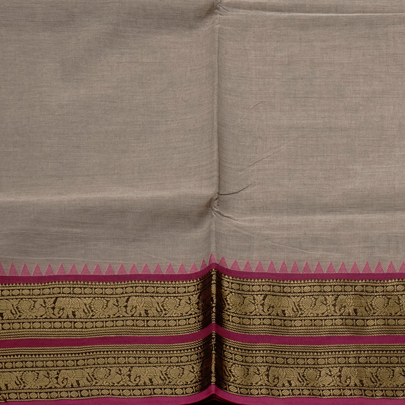 Hayagrivas Handloom Pure Cotton Saree in Elegant Ash Grey KBE57D1-38