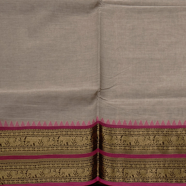 Hayagrivas Handloom Pure Cotton Saree in Elegant Ash Grey KBE57D1-38