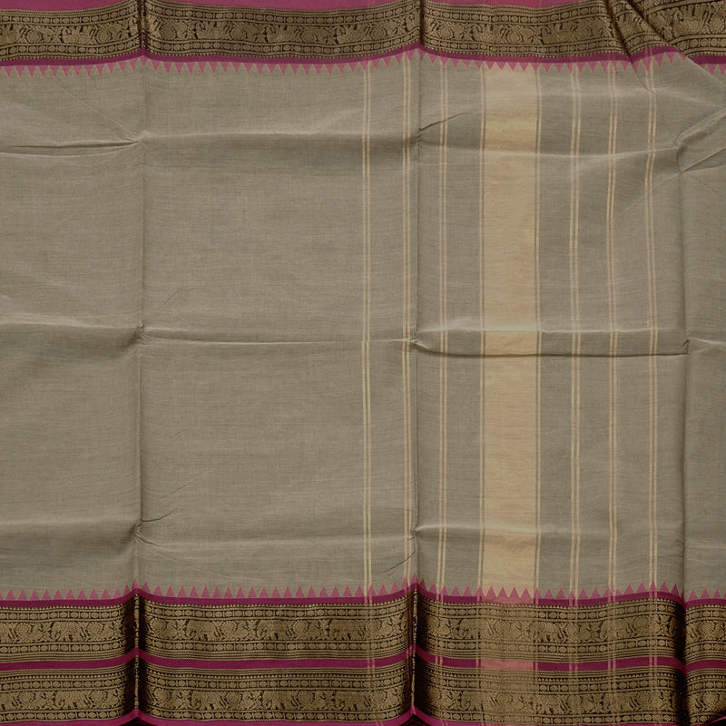 Hayagrivas Handloom Pure Cotton Saree in Elegant Ash Grey KBE57D1-38