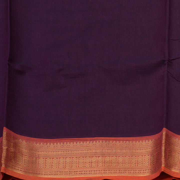 Hayagrivas Handloom Pure Cotton Saree in Attractive Dark Purple KBE57D1-41