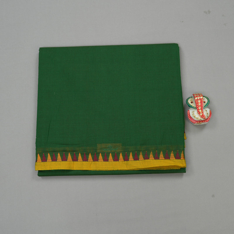 Hayagrivas Handloom Pure Cotton Saree in Enchanting Bottle Green KBE57D1-46