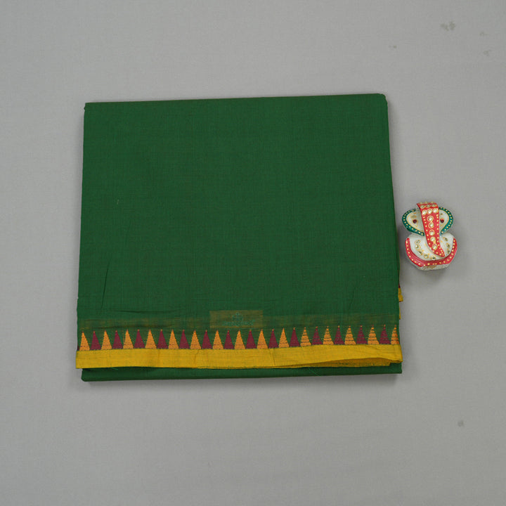 Hayagrivas Handloom Pure Cotton Saree in Enchanting Bottle Green KBE57D1-46