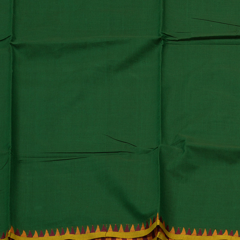 Hayagrivas Handloom Pure Cotton Saree in Enchanting Bottle Green KBE57D1-46