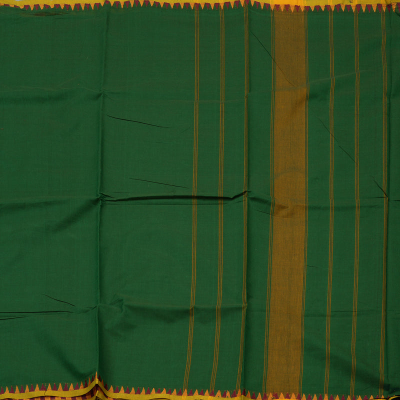 Hayagrivas Handloom Pure Cotton Saree in Enchanting Bottle Green KBE57D1-46