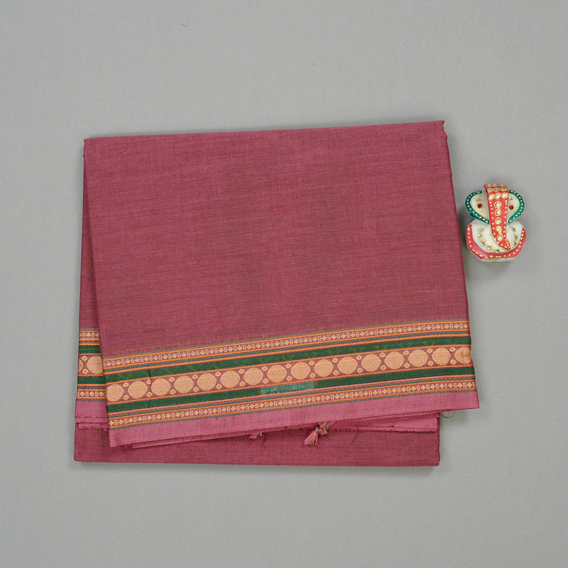 Hayagrivas Handloom Pure Cotton Saree in Elegant Rosewood Pink KBE57D1-52