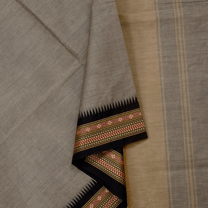 Hayagrivas Handloom Pure Cotton Saree in Understated Ash Grey KBE57D1-61
