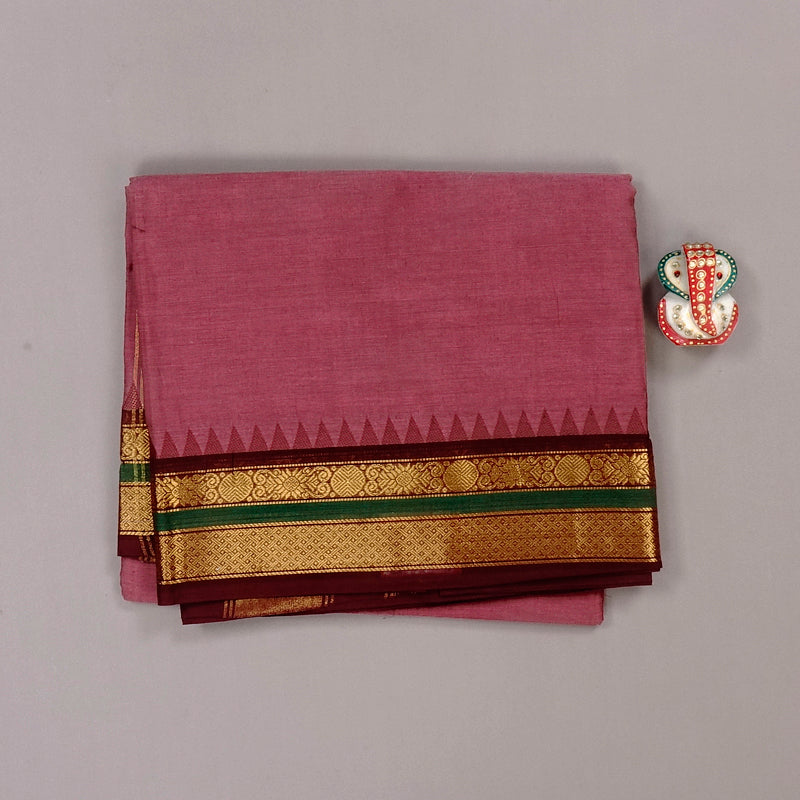 Hayagrivas Handloom Pure Cotton Saree in Captivating Mild Pink KBE57D1-67