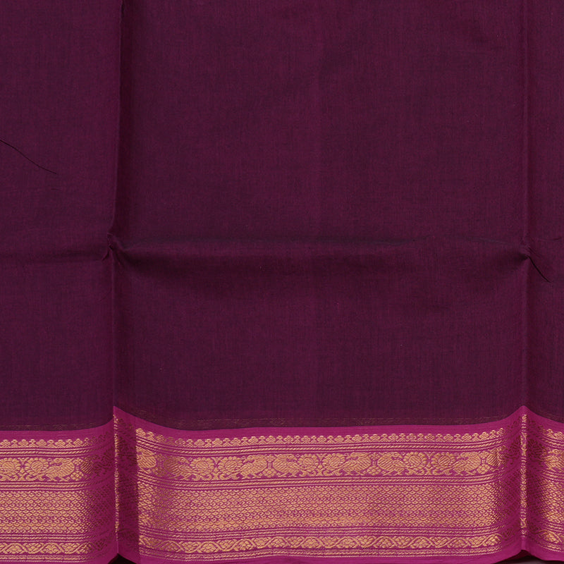 Hayagrivas Handloom Pure Cotton Saree in Regal Dark Purple KBE57D1-7