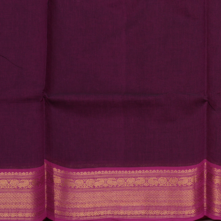 Hayagrivas Handloom Pure Cotton Saree in Regal Dark Purple KBE57D1-7
