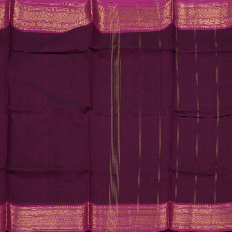 Hayagrivas Handloom Pure Cotton Saree in Regal Dark Purple KBE57D1-7