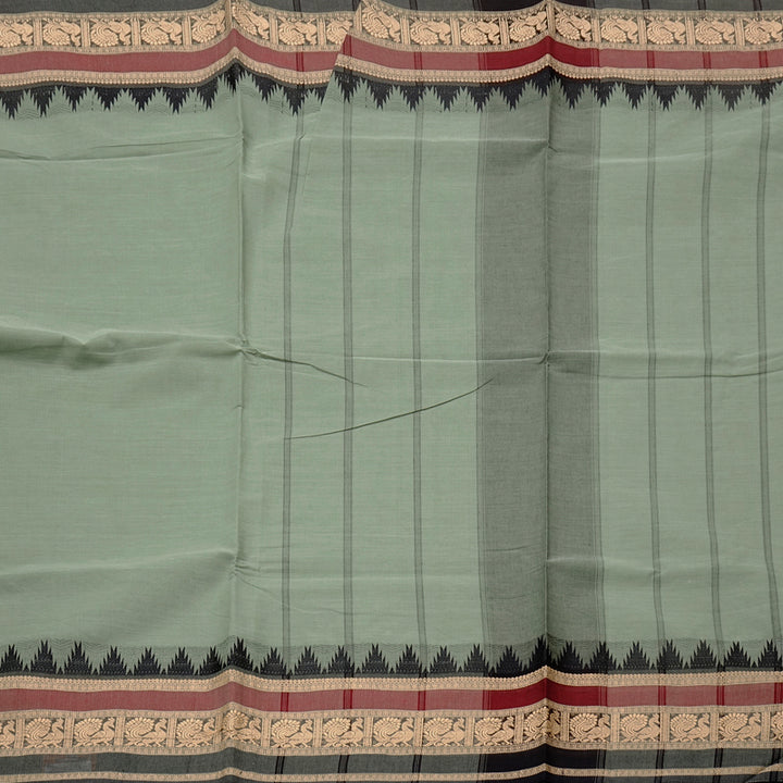 Hayagrivas Handloom Pure Cotton Saree in Serene Light Pastel Green KBE57D1-72