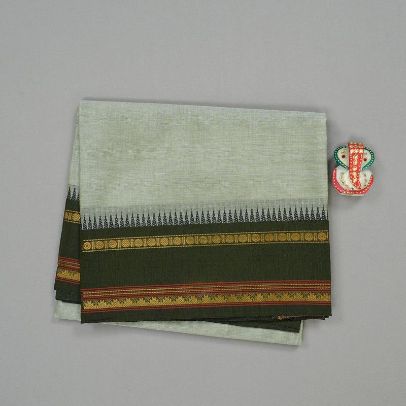 Hayagrivas Handloom Pure Cotton Saree in Grounded Light Elaichi green KBE57D1-28