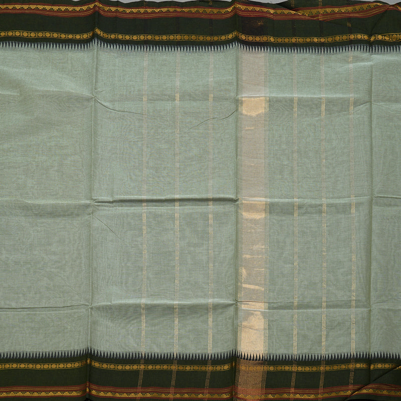 Hayagrivas Handloom Pure Cotton Saree in Grounded Light Elaichi green KBE57D1-28