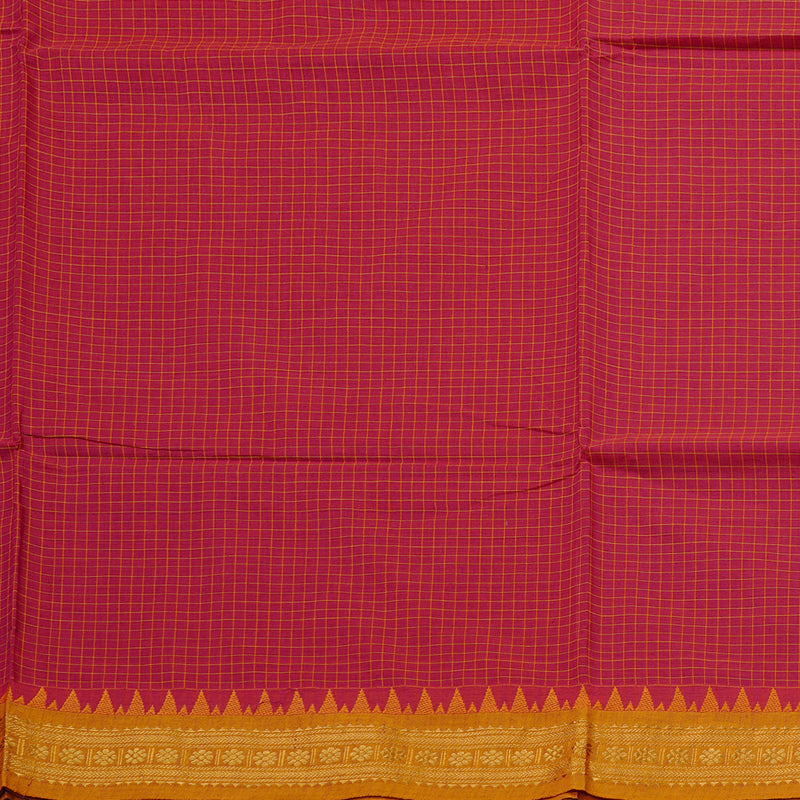 Hayagrivas Handloom Pure Cotton Saree in Striking Maroon KBE57D2-4