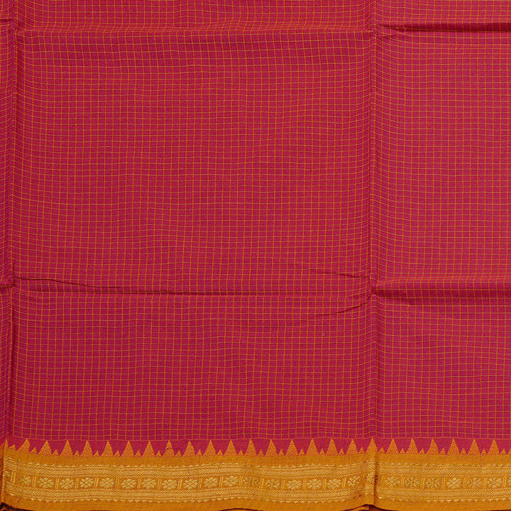 Hayagrivas Handloom Pure Cotton Saree in Striking Maroon KBE57D2-4