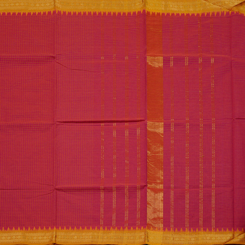 Hayagrivas Handloom Pure Cotton Saree in Striking Maroon KBE57D2-4