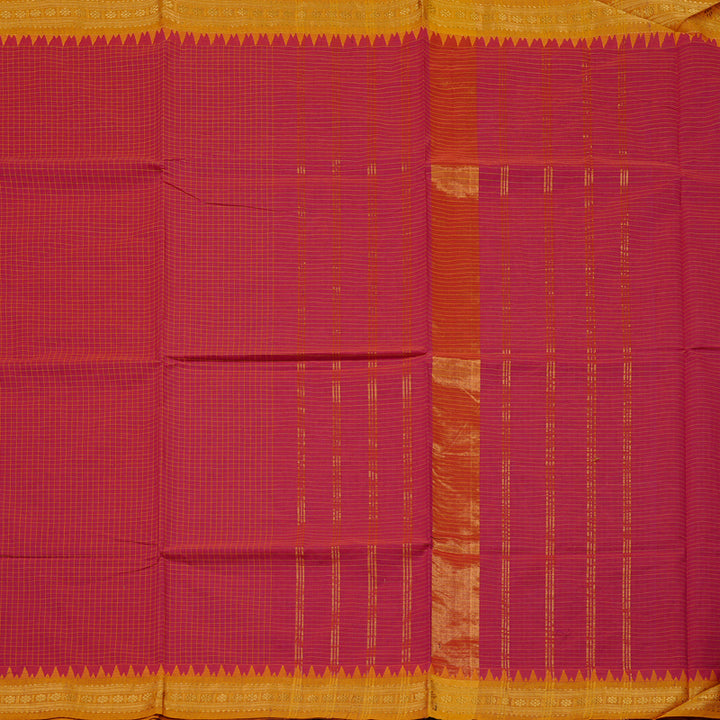 Hayagrivas Handloom Pure Cotton Saree in Striking Maroon KBE57D2-4