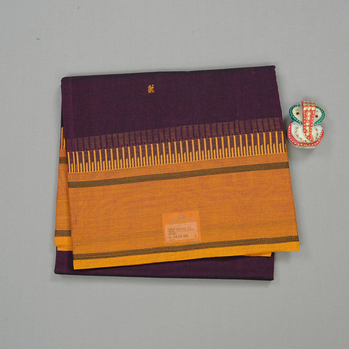 Hayagrivas Handloom Pure Cotton Saree in Graceful Dark Purple KBE57D3-21